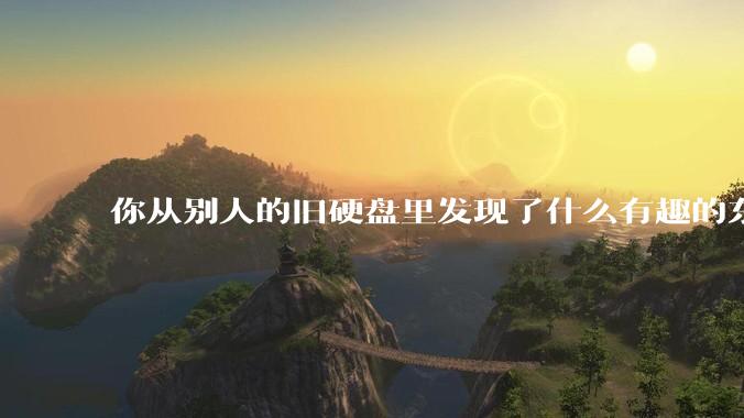 你从别人的旧硬盘里发现了什么有趣的东西？